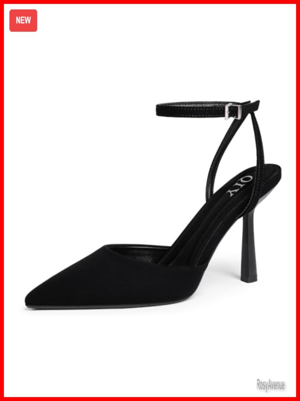 Women's Closed Toe Stiletto Heels Pointed Toe Ankle Strap Pumps